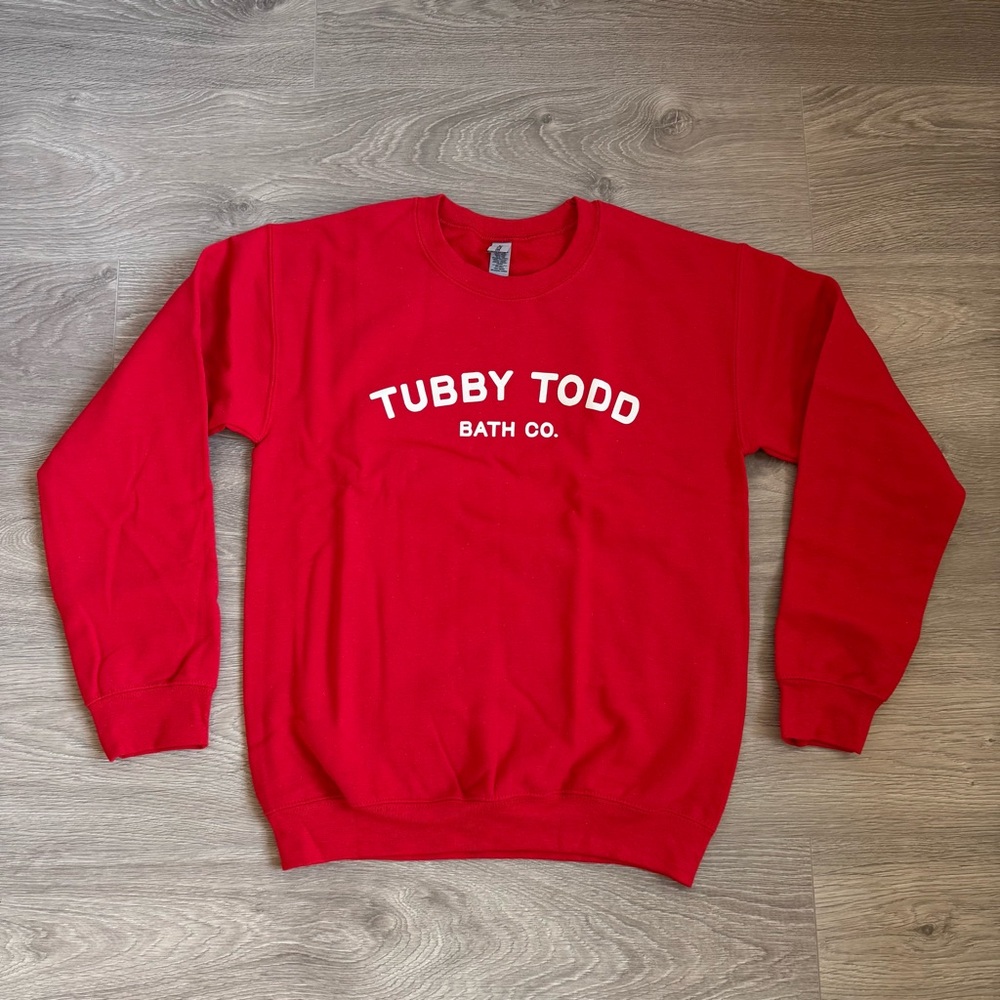 🆕 Unisex Tubby Todd Fire Engine Red Crewneck Collegiate Sweater Sweatshirt